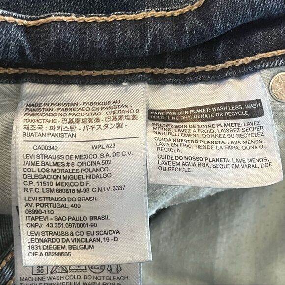 Levi’s Mid-Rise Distressed Blue Denim Skinny Jeans Size W28 L32 6M - Picture 7 of 9